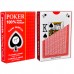 Carti de joc poker Texas Hold'em, profesionale, Piatnik (Austria), 100% plastic, index mare + peek index, culoare spate rosu